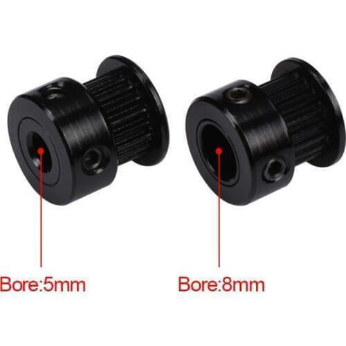GT2 Black Color Aluminum Timing Belt pulley 20 teeth for 3D printer GT2-6mm Width Timing Belt RepRap 3D Printer