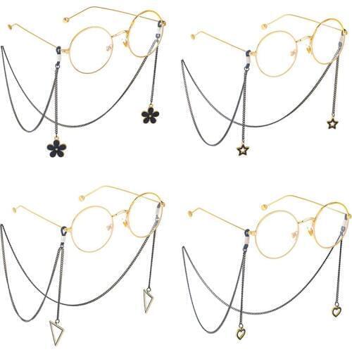 Imixlot Simple Fashion Triangle Star Heart Flower Pendant Sunglasses Lanyard Strap Elegant Glasses Chain Cord Holder