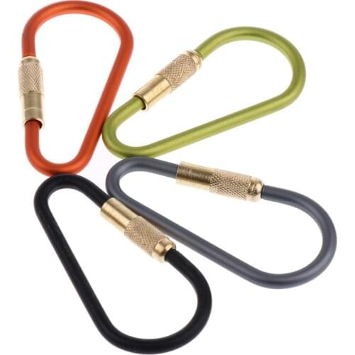 MagiDeal 4Pcs Carabiner Hook Aluminum Alloy Karabiner Clip D-type Buckle Mini-biners for Outdoor Camping Picnic Biking Hiking