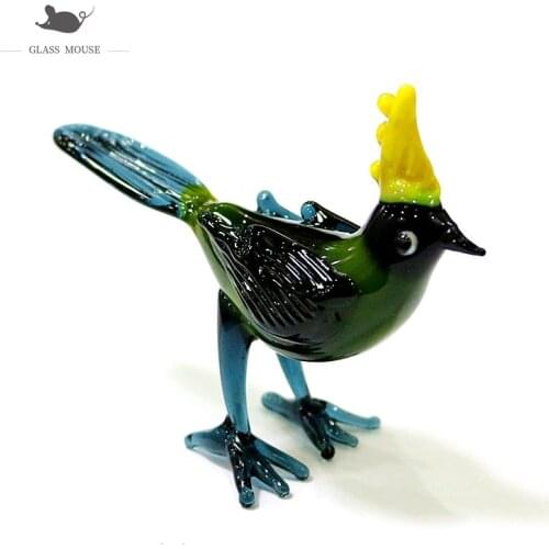 Handmade Miniature Murano Glass Bird Craft Figurine Cute Vivid Animal Ornaments Holiday Party Gifts For Kids Home Tabletop Decor