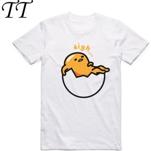 2019 Fashion Men Print Gudetam T-shirt O-Neck Short Sleeves Unisex Japanese Hot Anime Lazy Egg Yolk Hipster Tops Tees T shirt