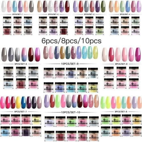 Mtssii 6/8/10pcs/set Nail Powder Set Dipping Dip French Glitter Shinning Nail Glitter Without Lamp Cure Dip Nail Chrome Kit