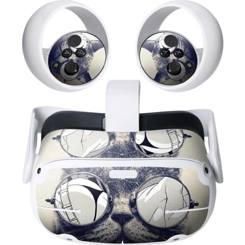 PVC Stickers Fingerprint-Proof Decals Compatible With Oculus Quest 2 VR Headset Stickers Controller Grip (Red/Black)