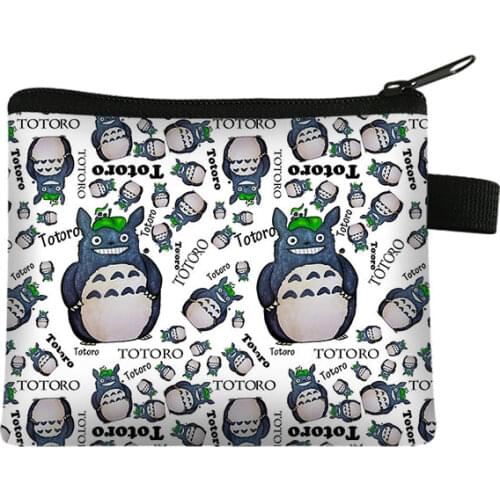 New Arrival Totoro/Spirited Away Cartoon Short Wallet Women Girls Cute Cat Card Holder Zipper Clutch Coin Purse