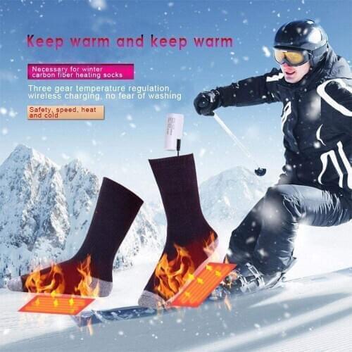 New Year Gift Heated Electric Socks 2200mAh Battery Rechargeable Thick Breathable Heating Socks Winter Outdoor Sports Ski Hiking