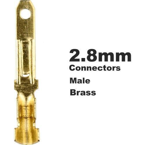 100 PCS Gold Tone Male Spade Crimp Terminals 2.8mm Wiring Connectors