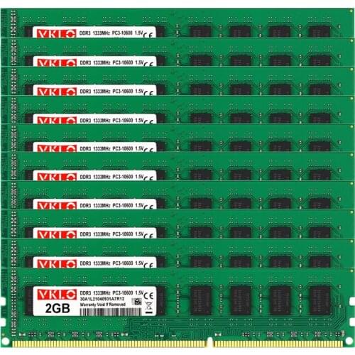 10 X 2GB DDR3 1333MHZ 1600MHZ RAM DIMM PC3-10600 PC3-12800 Memory RAM Wide board Non-ECC Unbuffered Intel and AMD compatible