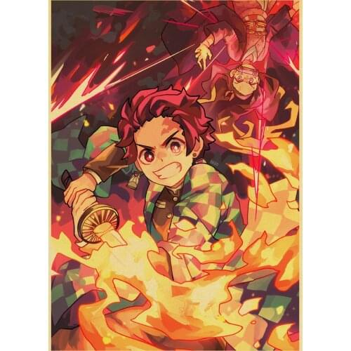 Japanese Comic Movie Demon Slayer Mugen Train Anime Poster Kimetsu no Yaiba : Mugen Ressha-hen Painting Art Home Wall Decor