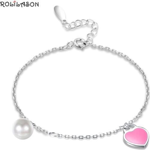 Gift 925 sterling silver heart bracelets & bangles for women fashion jewelry two layers chain bracelet LB001