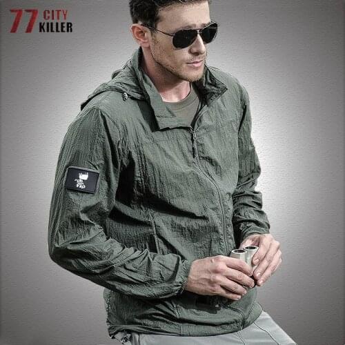 Plus Size 5XL Waterproof Quick Dry Tactical Skin Jackets Men Military Hooded Thin Windbreaker Sunscreen Army Jaqueta Masculina
