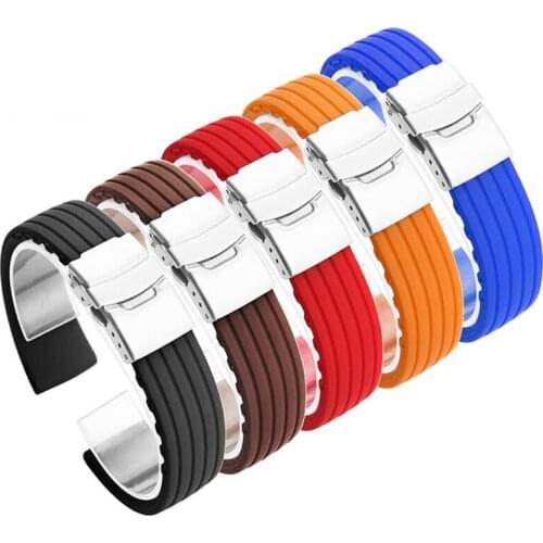 16mm 18mm Silicone Watch Strap 24mm Smart Watchband Bracelet Strap Strap for Womens Mens Watch 20mm 22mm Watch Accessories
