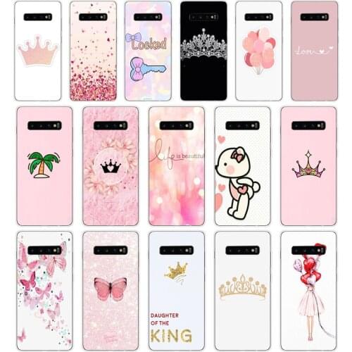 346FG pink Crown Princess Luxury design Soft Silicone Tpu Cover Case for Samsung Galaxy A01 A10 M11 M21 S10 S20 Plus case