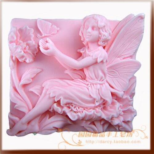 Flower Fairy Butterfly Silicone Soap mold candle mould DIY Carft molds S047