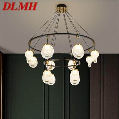 DLMH Contemporary Pendant Light Luxury Brass LED Lamps Fixtures For Home Dining Living Room Decoration
