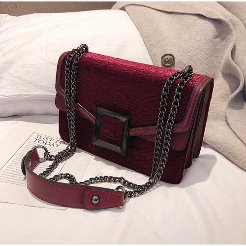 2021 Fashion Snakeskin Velvet Shoulder Messenger Crossbody Bags Women Handbag Vintage Ladies Clutch Casual Totes Female Purse