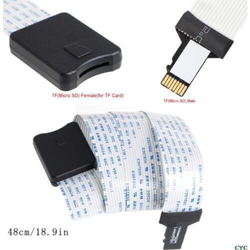 48CM/60CM TF Male to micro SD card Female Flexible Card Extension cable Extender Adapter reader for Car GPS mobile phone