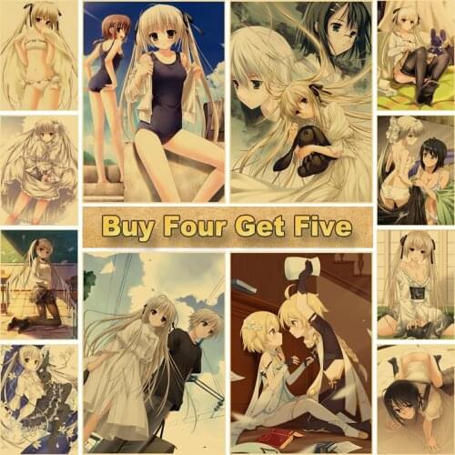 Vintage Anime Yosuga No Sora Posters Anime Girl Kraft Paper Print Poster Home Decor Bedroom Bar Cafe Decorative Painting
