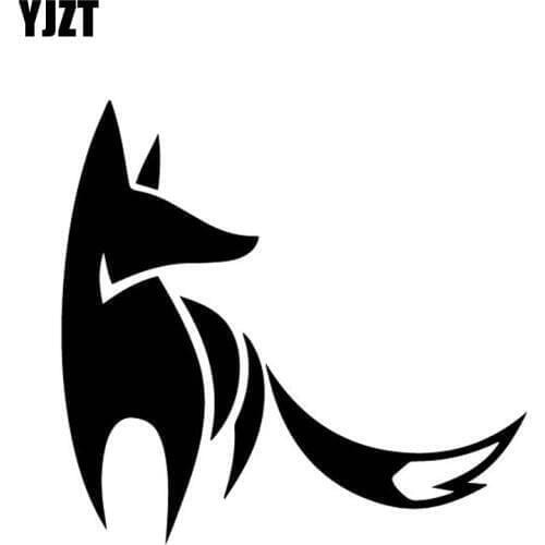 YJZT 15.6CM*15CM Cunning Fox Cartoon Car Sticker Car Trunk Decorate Vinyl Decal Black/Silver C4-1242