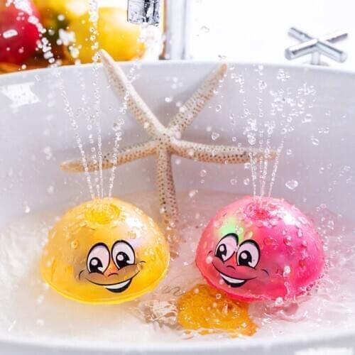 Funny Infant Baby Bath Toy Electric Induction Sprinkler Ball with Light Music Water Spray Play Ball Bathing Toys for Children