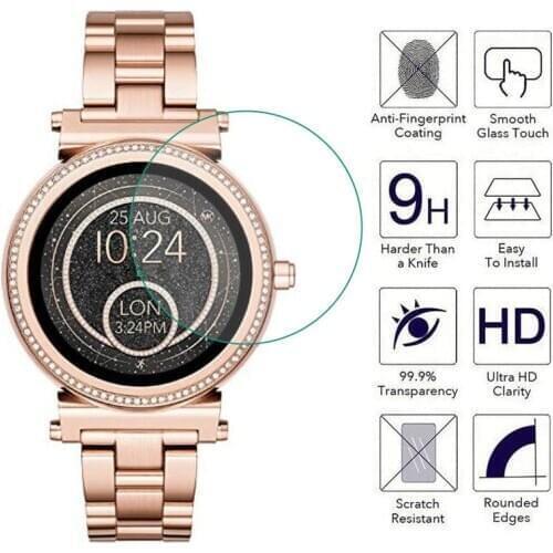 For Michael Kors Access Sofie Screen Protector 3Pack Tempered Glass Protective Film Guard 9H HD Scratch Resistant Cover