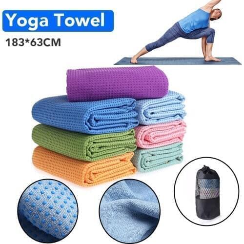 1Pc 183*63cm Anti-Slip Microfiber Yoga Mat Towel Home Gym Fitness Pilates Pad Blankets Soft Cover