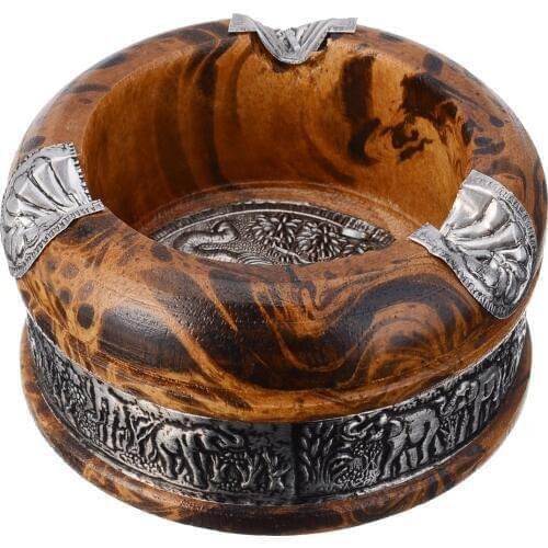 1pc Practical 3 inch Wood Ashtray Tobacco Tray Cigarette Cigar Smoke Holder Wood Ashtray