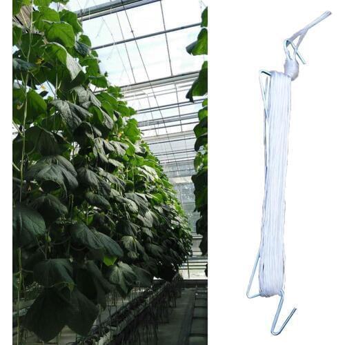 10m Tomato Hook Vegetables Clamp Anti-crush Hooks Tomato Support J Hook Tomato Plant Holder Binder Garden Tools Strapping Line