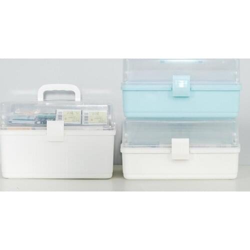 3 Layers First Aid Kit Household Medicine Pill Storage Box Portable Plastic Organizer Container Bins With Handle Folding Large