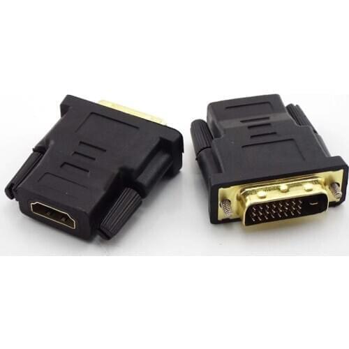 24+1 DVI Male to HDMI-compatible Female Converter To DVI Adapter Support 1080P for HDTV Projector Gold Plated Adapter