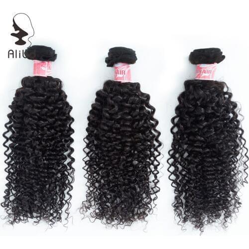 Alibd Curly Human Hair Bundles Brazilian Remy Hair 8-28 inches 3pcs/lot Bundles Deal Natural Color Kinky Curly Hair Weaves