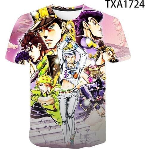 Summer Jojo Bizarre Adventure 3D Printed T-shirt Men Women Children Cool Tee Tops Male Streetwear Cool T Shirts Boy girl Kids