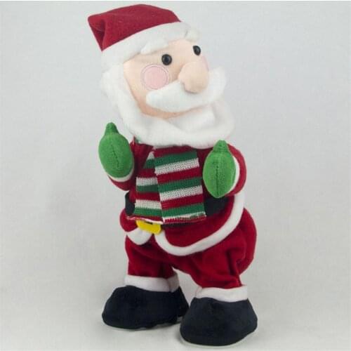 Santa Claus Toy Ass Twisting Music Sound Comfortable Touch Dancing Santa Claus Plush Kid Toy Soft Doll Cushion Pillow Gifts Xmas
