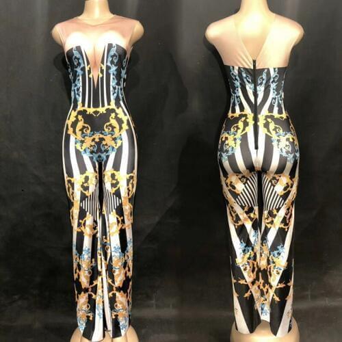 Customize Sexy Dj Singer Stage Clothes Club Pole Dancing Bodysuit Clothing High Waist Jazz Costume Performance Wear CosplayDJ108