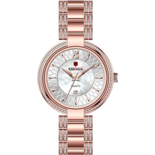 KADEMAN 859 European And American Temperament Small Dial Rhinestone Female Watch Retro Steel belt Waterproof Wristwatch