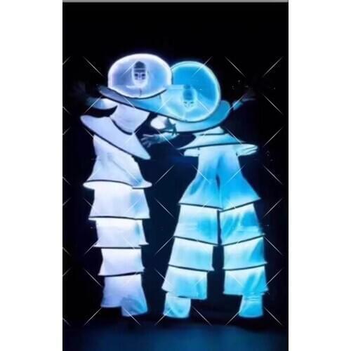 Robot Stilt Suit Stage led costume rgb lumious dance performance costumes Ballroom Catwalk Performance Clothes