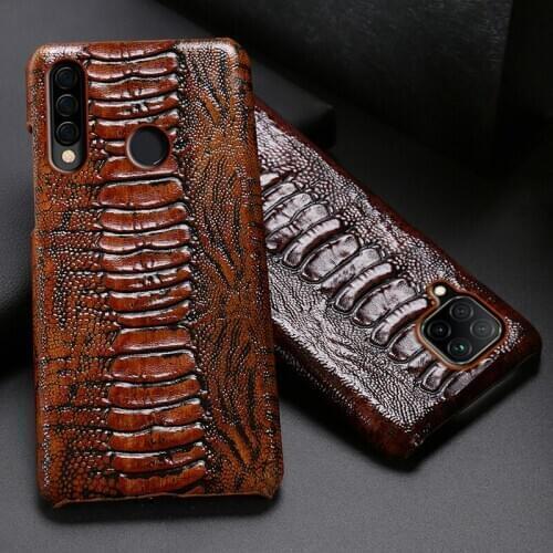 Leather Phone Case For Huawei P30 P40 P20 Mate 20 30 Pro Honor 10i 20i 8X Max 9X 8 9 10 20 Lite P Smart Ostrich Foot Texture