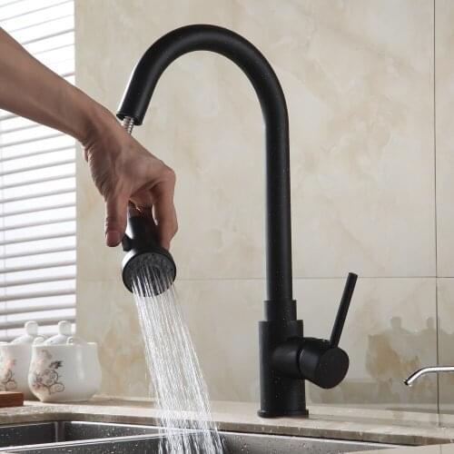 Single Handle Hole Pull Out Spray Brass Kitchen Sink Faucet Mixer Cold Hot Water Taps Torneira Cozinha GYD-7111RKitchen Faucets