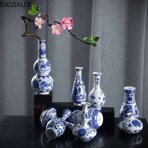 DXUIALOI Simple Creative Desktop Small Vase Decoration Ceramic Crafts Living Room Desktop Dried Flower Flower Arrangement Vase