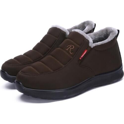 New Men Boots Winter With Fur 2018 Warm Snow Boots Men Winter Boots Work Shoes Men Footwear Fashion Rubber Ankle Shoes 38-44