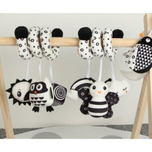 Soft Plush Baby Rattles with Bell Newborn Stroller Car Handbell Moblie Rattle Toys On The Crib Interactive Squeaker Hanging Doll