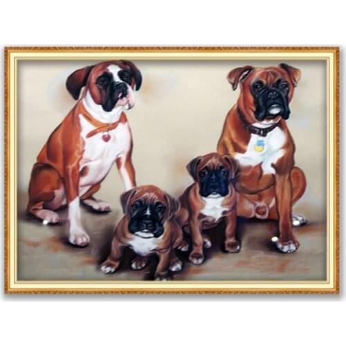 Animal German Shepherd DIY 11CT Cross Stitch Embroidery Kits Needlework Craft Set Cotton Thread Printed Canvas Home Decoration