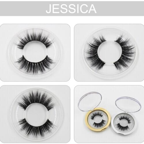 False EyeLashes Thick 3D Mink Lashes Makeup Mink Eyelashes Natural Smoky Long Fake Eye Lashes For Jessica