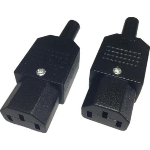 New Arrival 250V/10A Black 3 Pin IEC 320 C C13 Female Plug Rewirable Power Connector Socket AC Panel Mounting Power Inlet Socket