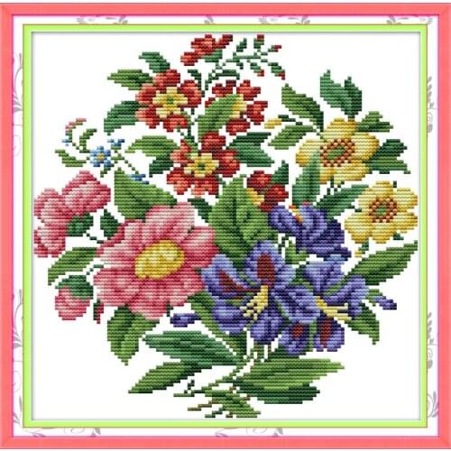 Joy Sunday New Arrival Beautiful Bouquet Embroidery Needlework DIY Handmade Crafts Cross Stitch Kit 11&14CT Room Painting Gift