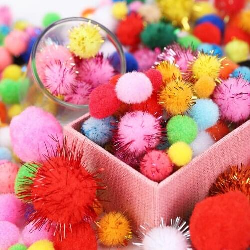 1-3cm Glitter Pom Pom Balls Sparkle Balls Favorite Toy Tinsel Pom Poms Glitter Sparkle Pom Poms for Craft DIY