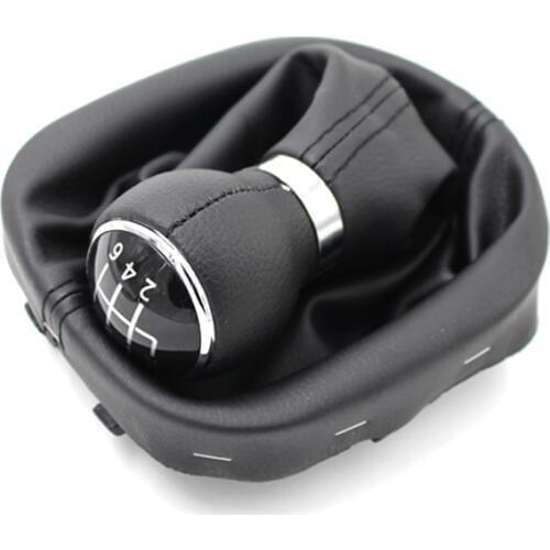 5 6 Speed Gear Shift Knob Gearstick Gaiter Boot For Volkswagen Caddy 2004-2009 Leather Car Gear Gaiter Boot Parts