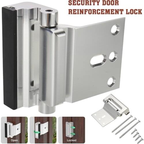 Silver/White Door Reinforcement Lock Defender Security Door Stopper Home High Security Door Lock Aluminium Hardware