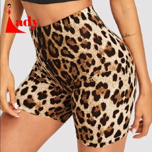 Fashion Leopard Print Women Shorts Casual Snake Print Fitness Short For Lady Women High Waist Casual Biker short femme
