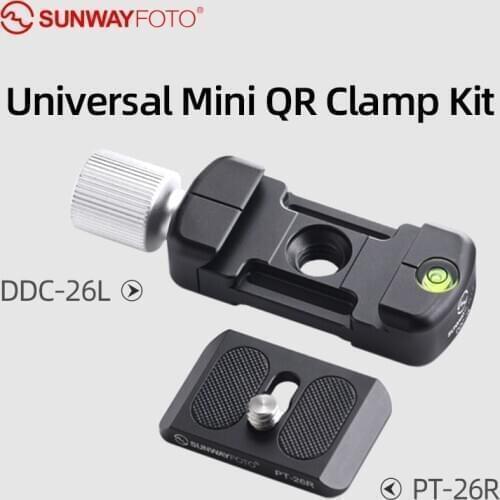 SUNWAYFOTO DDC-26 LT Tripod Head Quick Release Clamp For DSLR 26mm Screw Knob Clamp Adapter Arca Swiss Compatible