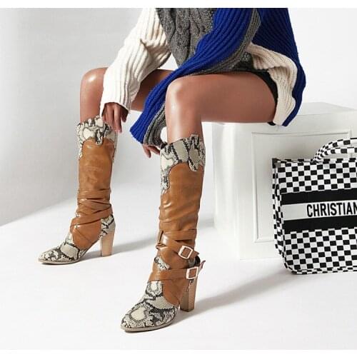 Women Knee High Boots Winter Womens Pointed Toe Thigh High Long Boots Ladies Slip On High Heels Female Shoes shoes for women